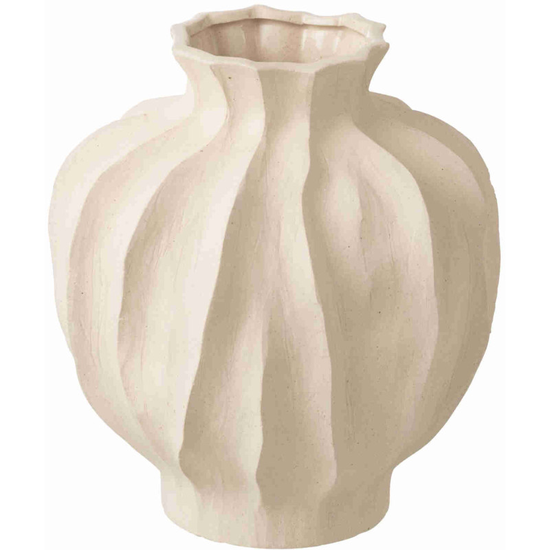 Vase sculptural en porcelaine écru 23x23x26 cm Fizun J-Line - 1