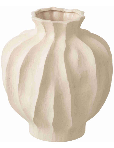 Vase sculptural en porcelaine écru 23x23x26 cm Fizun J-Line - 1