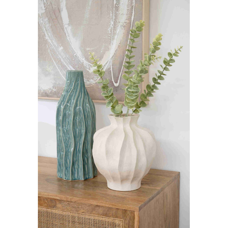 Vase sculptural en porcelaine écru 23x23x26 cm Fizun J-Line - 2