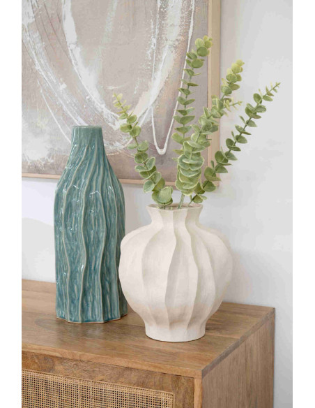Vase sculptural en porcelaine écru 23x23x26 cm Fizun J-Line - 2