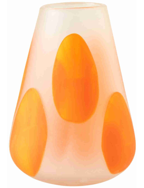 Vase en verre orange transparent à pois 21x21x28,5 cm Slism J-Line - 1