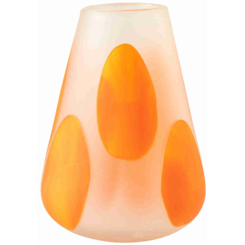 Vase en verre orange transparent à pois 21x21x28,5 cm Slism J-Line - 1