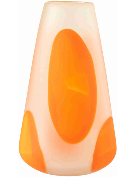 Grand vase en verre orange transparent à pois 21x21x36 cm Slism J-Line - 1