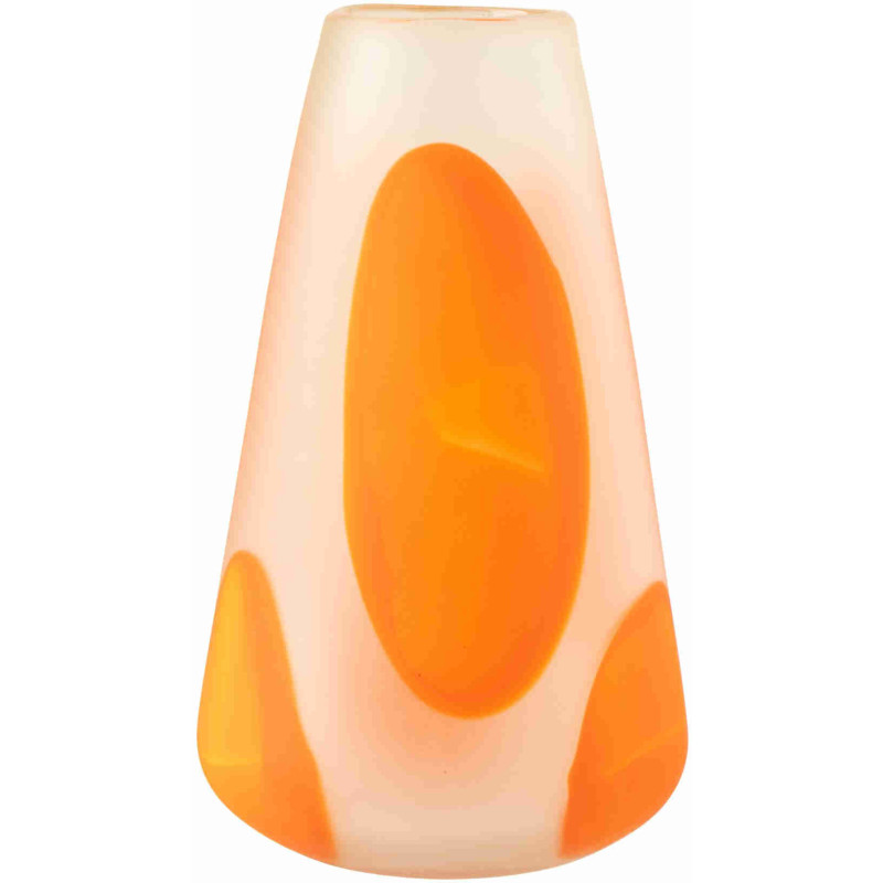 Grand vase en verre orange transparent à pois 21x21x36 cm Slism J-Line - 1