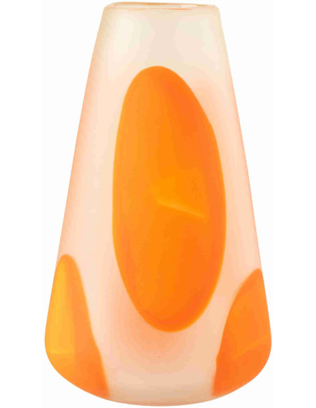 Grand vase en verre orange transparent à pois 21x21x36 cm Slism J-Line - 1