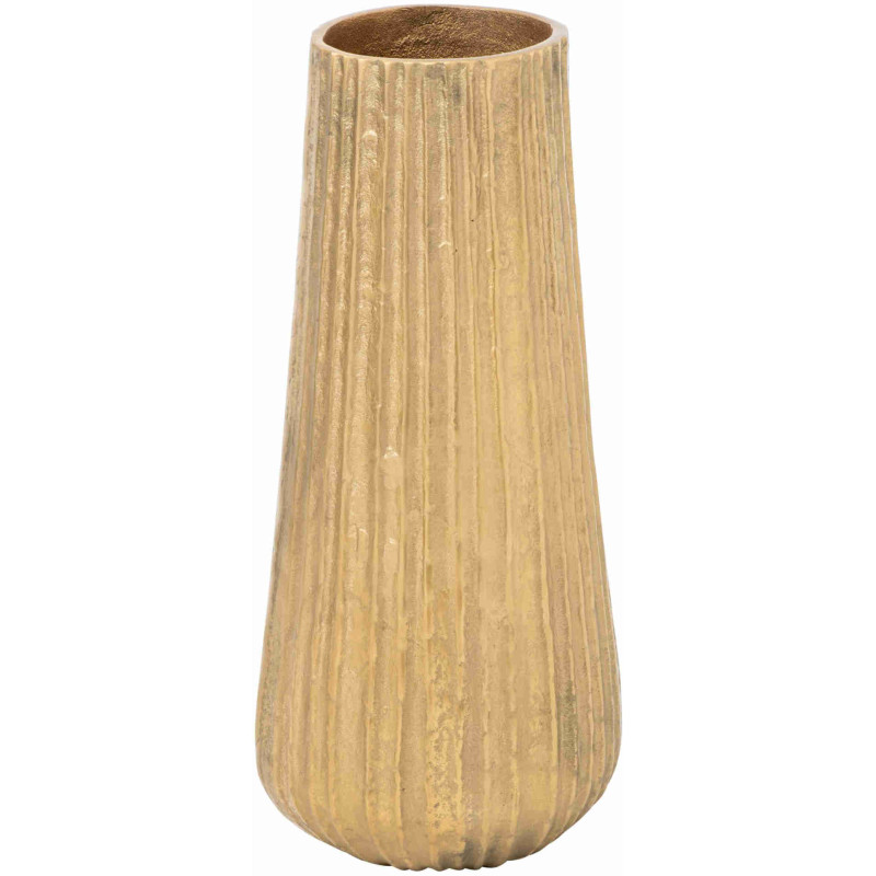 Grand vase strié en aluminium doré 22x22x48,5 cm Kajes J-Line - 1