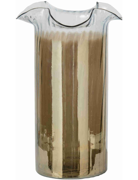 Grand vase en verre fumé brun 27x27x45 cm Elzun J-Line - 1