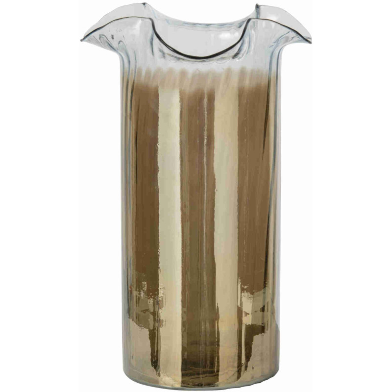 Grand vase en verre fumé brun 27x27x45 cm Elzun J-Line - 1
