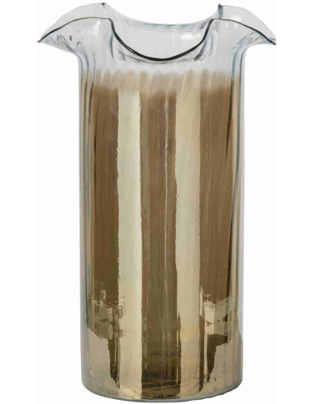 Grand vase en verre fumé brun 27x27x45 cm Elzun J-Line - 1