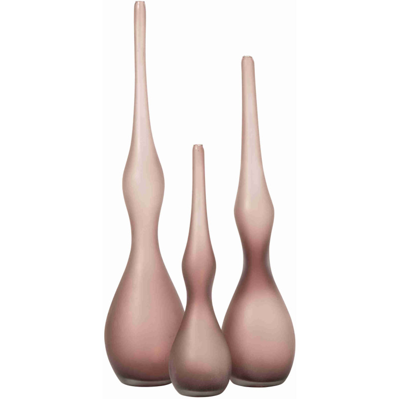 Lot de 3 vases soliflores verre bordeaux 40 à 64 cm Kerum J-Line - 1