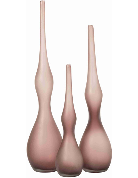 Lot de 3 vases soliflores verre bordeaux 40 à 64 cm Kerum J-Line - 1