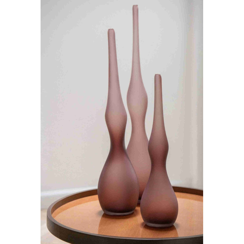 Lot de 3 vases soliflores verre bordeaux 40 à 64 cm Kerum J-Line - 2