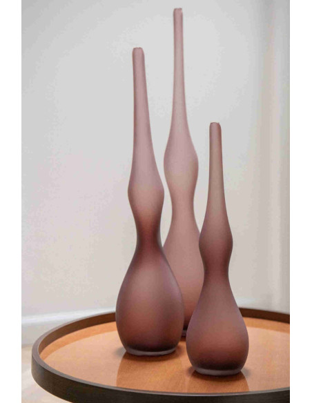 Lot de 3 vases soliflores verre bordeaux 40 à 64 cm Kerum J-Line - 2