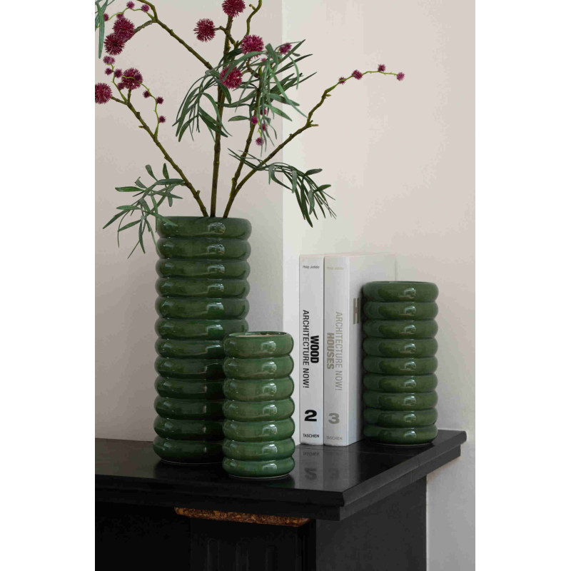 Lot de 3 vases en porcelaine verte brillante 18 à 33 cm Kawer J-Line - 2
