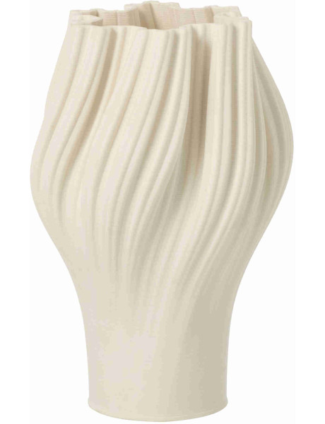 Vase porcelaine blanche ondulé 19,5x19,5x30 cm Koerm J-Line - 1