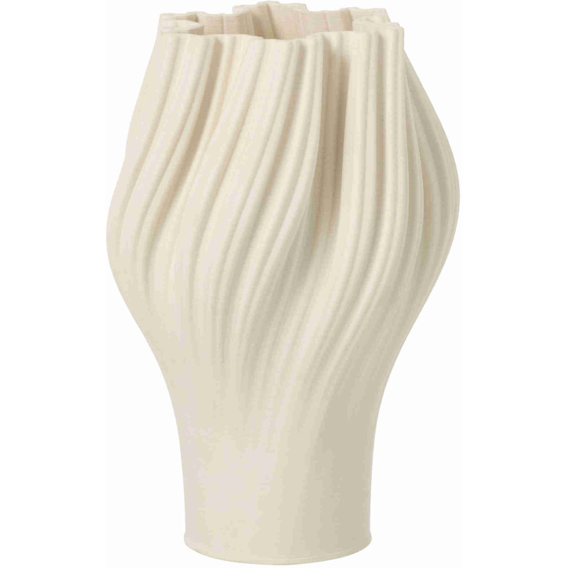Vase porcelaine blanche ondulé 19,5x19,5x30 cm Koerm J-Line - 1