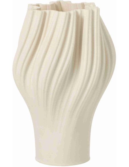 Vase porcelaine blanche ondulé 19,5x19,5x30 cm Koerm J-Line - 1