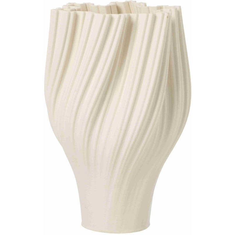 Vase porcelaine blanche ondulé 25,5x23x38 cm Koerm J-Line - 1