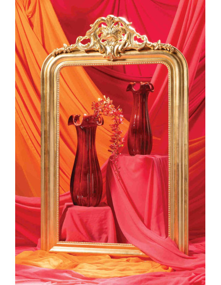 Vase corolle rouge en argile émaillée 18x18x46,5 cm Bleer J-Line - 4