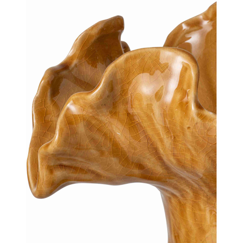 Vase corolle jaune moutarde argile émaillée 26x21x30 cm Moenk J-Line - 3