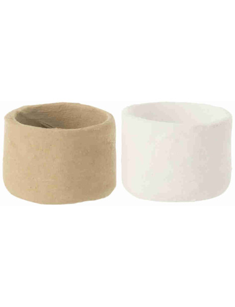 Lot de 2 mini pots décoratifs papier mâché 4 cm Dewer J-Line - 1