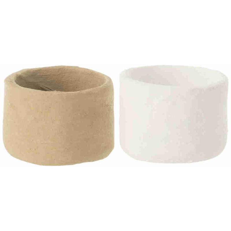 Lot de 2 mini pots décoratifs papier mâché 4 cm Dewer J-Line - 1