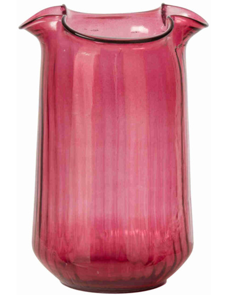Photophore verre rose fuchsia cannelé 34 cm Zwalk J-Line - 1
