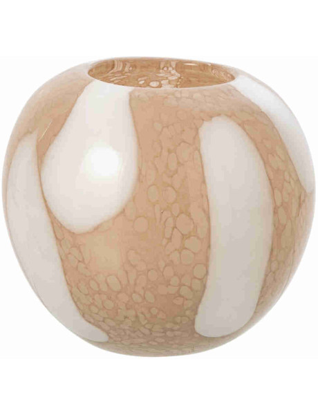 Vase boule en verre beige et blanc 20x20x17 cm Ernig J-Line - 1