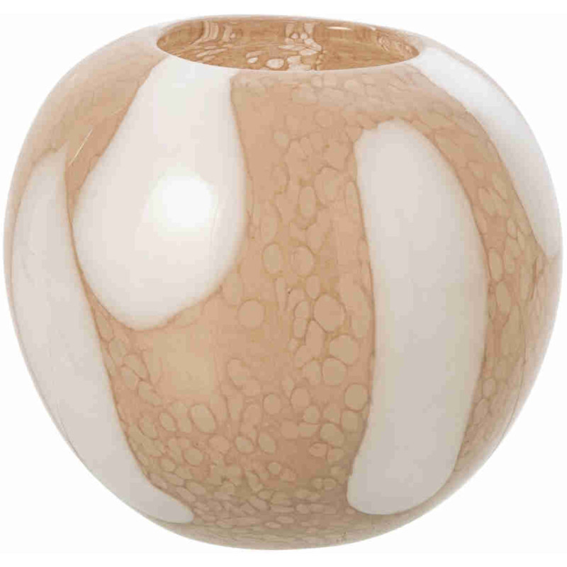 Vase boule en verre beige et blanc 20x20x17 cm Ernig J-Line - 1
