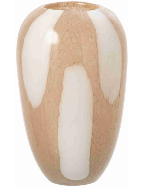 Vase design en verre beige et blanc 18x18x27 cm Ernig J-Line - 1