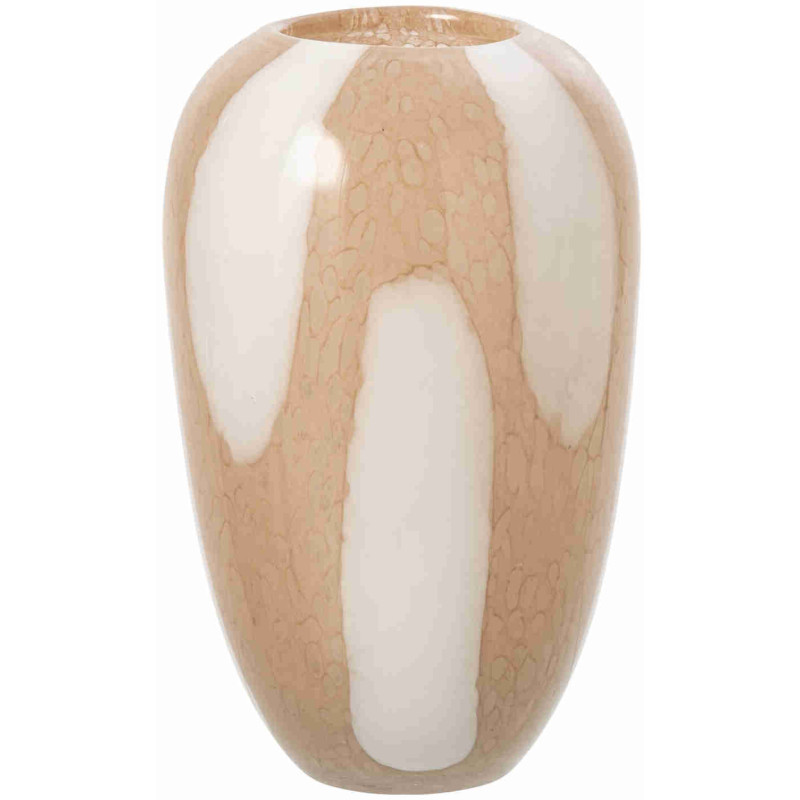 Vase design en verre beige et blanc 18x18x27 cm Ernig J-Line - 1