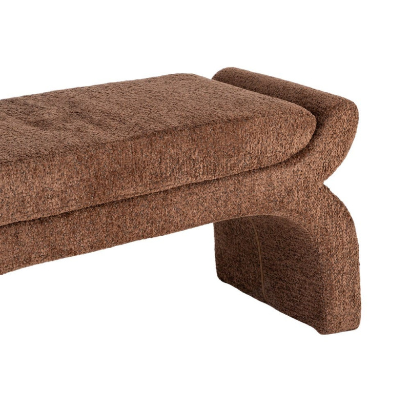 Banquette bout de lit tapissée marron 115 cm Nolima Ixia - 3