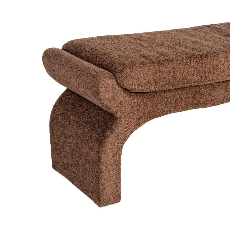 Banquette bout de lit tapissée marron 115 cm Nolima Ixia - 4
