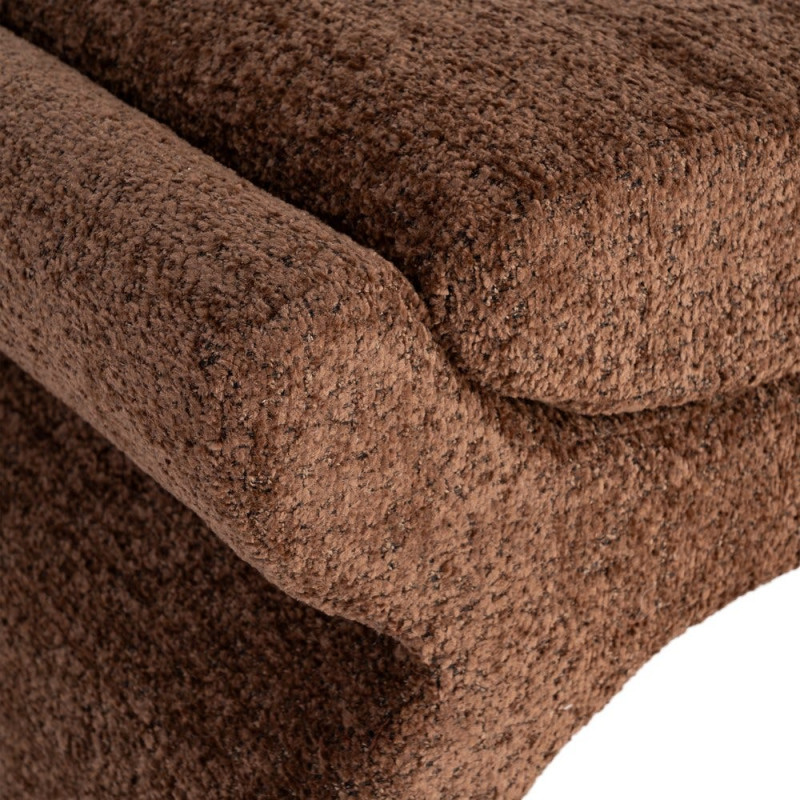 Banquette bout de lit tapissée marron 115 cm Nolima Ixia - 5