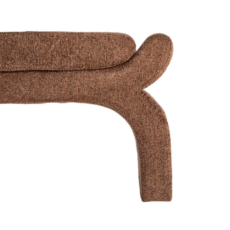 Banquette bout de lit tapissée marron 115 cm Nolima Ixia - 6