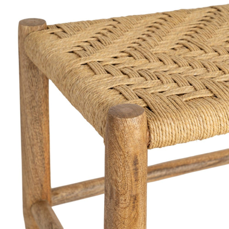 Banc manguier naturel assise tressée 92x42x41 cm Gimea Ixia - 5
