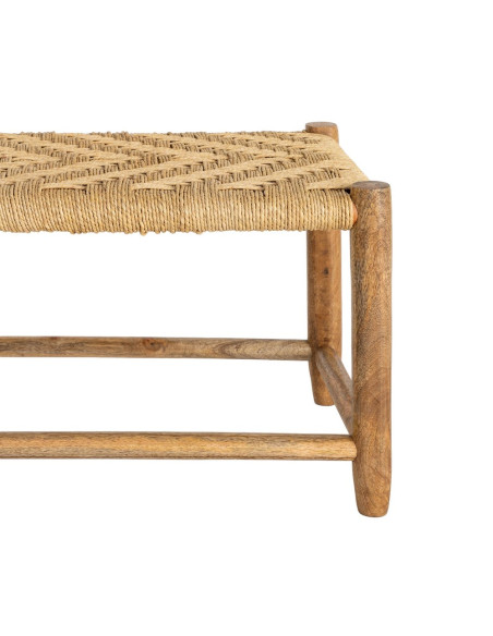 Banc manguier naturel assise tressée 92x42x41 cm Gimea Ixia - 6