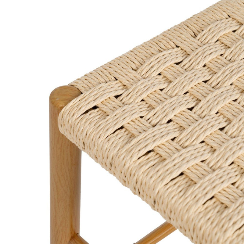 Banc d’entrée naturel corde tressée métal 100x35x46 cm Timeu Ixia - 3
