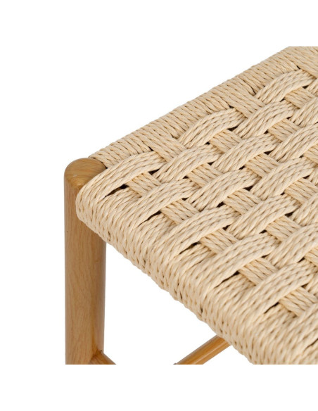 Banc d’entrée naturel corde tressée métal 100x35x46 cm Timeu Ixia - 3