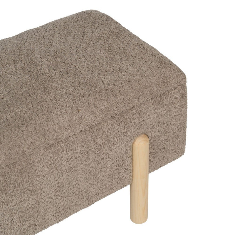 Banc coffre bouclette taupe 122x42x45 cm Bazio Ixia - 3