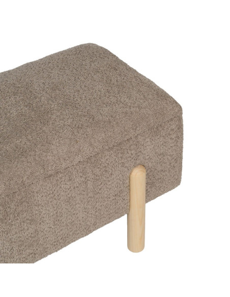 Banc coffre bouclette taupe 122x42x45 cm Bazio Ixia - 3