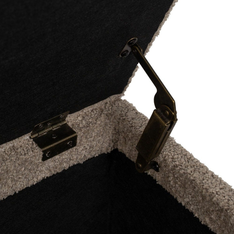 Banc coffre bouclette taupe 122x42x45 cm Bazio Ixia - 4