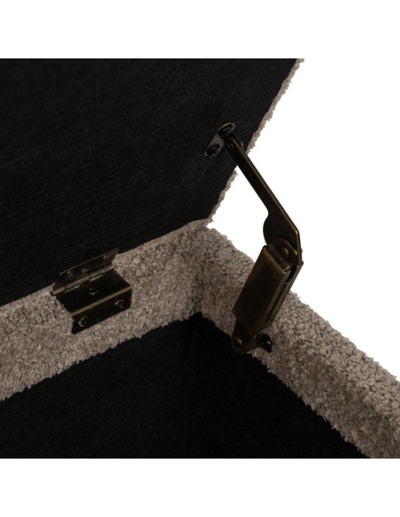 Banc coffre bouclette taupe 122x42x45 cm Bazio Ixia - 4