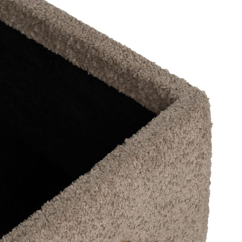 Banc coffre bouclette taupe 122x42x45 cm Bazio Ixia - 5