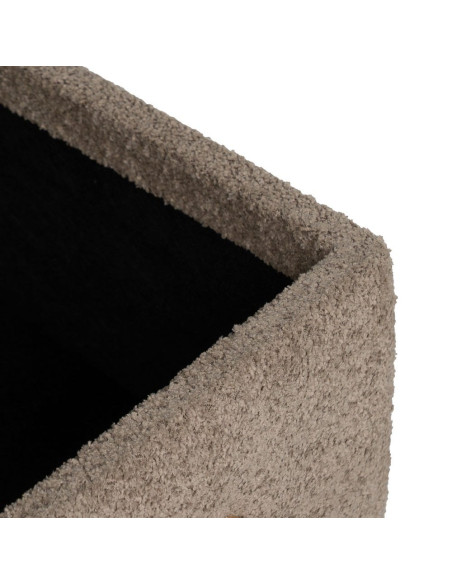 Banc coffre bouclette taupe 122x42x45 cm Bazio Ixia - 5