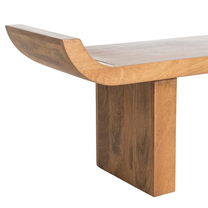 Banc en manguier naturel courbé 160x35x49 cm Luvoo Ixia - 3