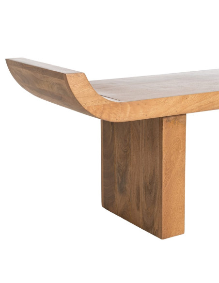 Banc en manguier naturel courbé 160x35x49 cm Luvoo Ixia - 3