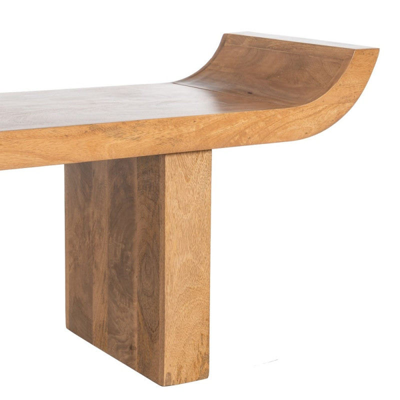 Banc en manguier naturel courbé 160x35x49 cm Luvoo Ixia - 4