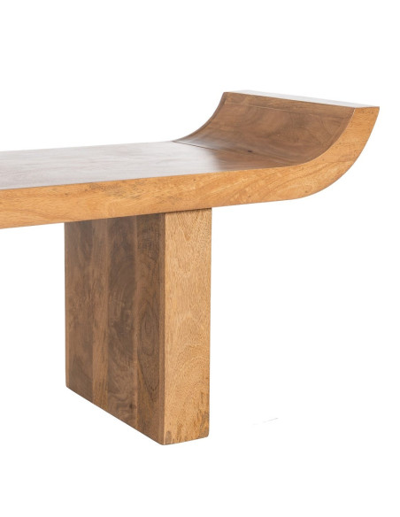 Banc en manguier naturel courbé 160x35x49 cm Luvoo Ixia - 4