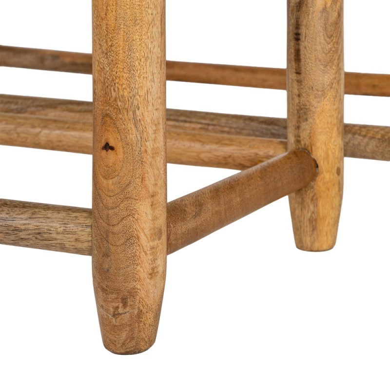 Lot de 2 bancs gigognes manguier assise tressée Mevao Ixia - 5